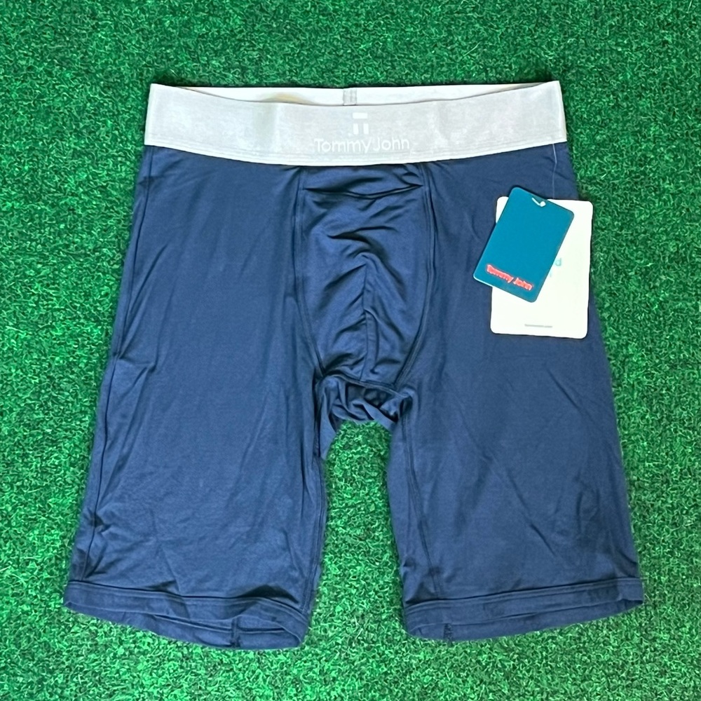 Tommy John Second Skin Navy Blue Silver Boxer Briefs Size Small